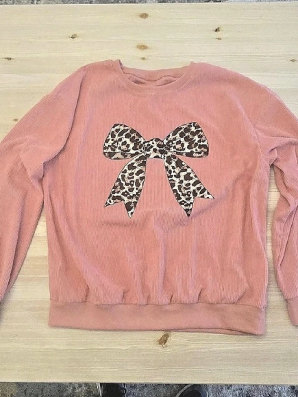 Pink Leopard Bow Sweatshirt